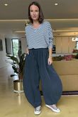 Made in Italy Cooper Needlecord Classic Barrel Leg Pant Charcoal